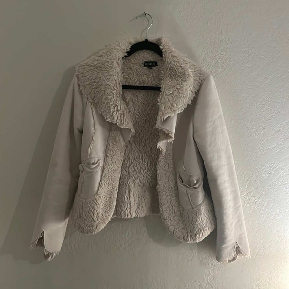 Vintage furry cream bebe women’s jacket